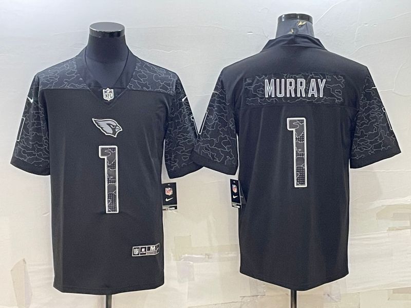 Men Arizona Cardinals #1 Murray Black Reflector 2022 Nike Limited NFL Jersey